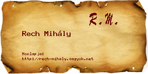 Rech Mihály névjegykártya